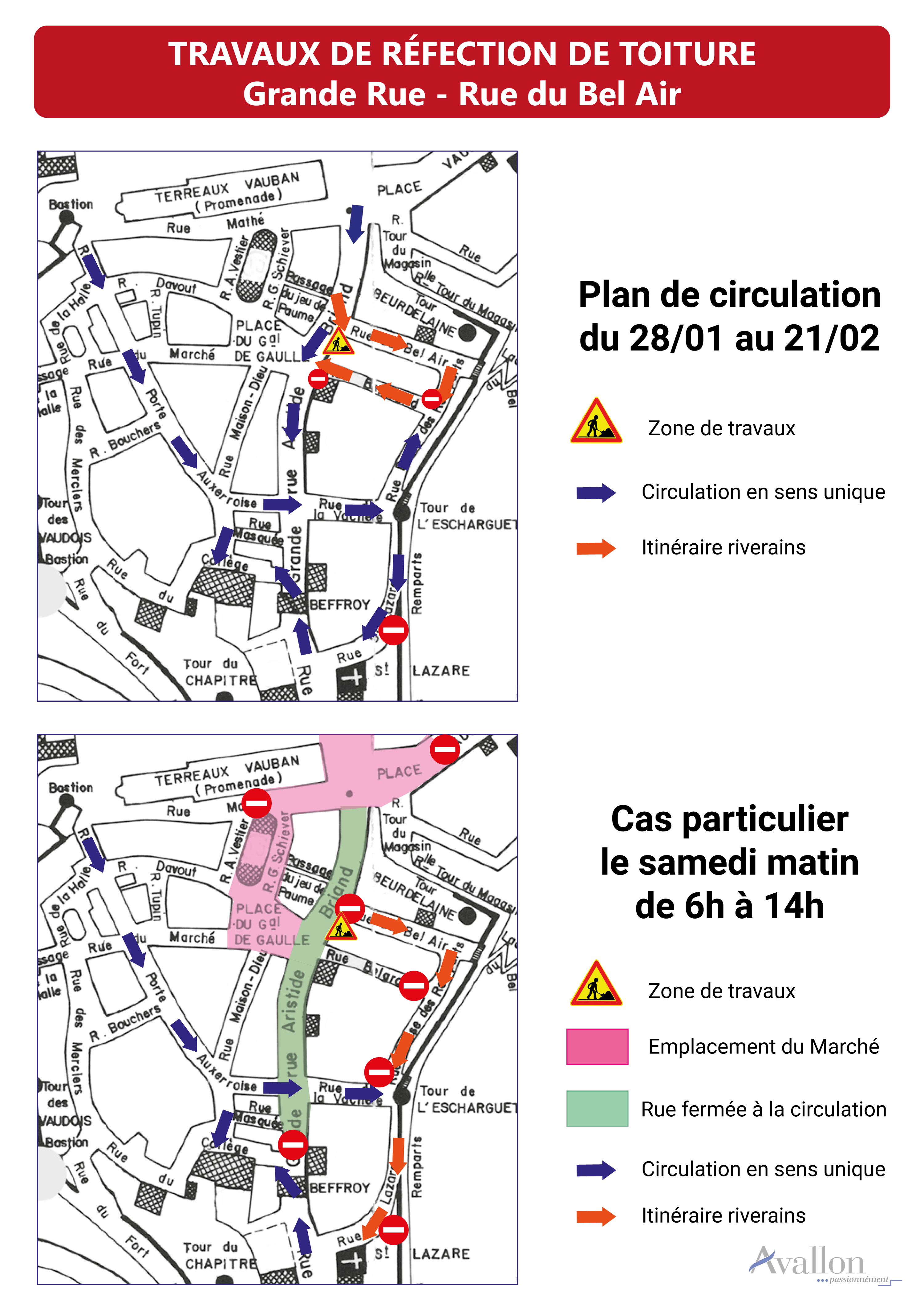 Grande Rue : modification de la circulation en raison de travaux