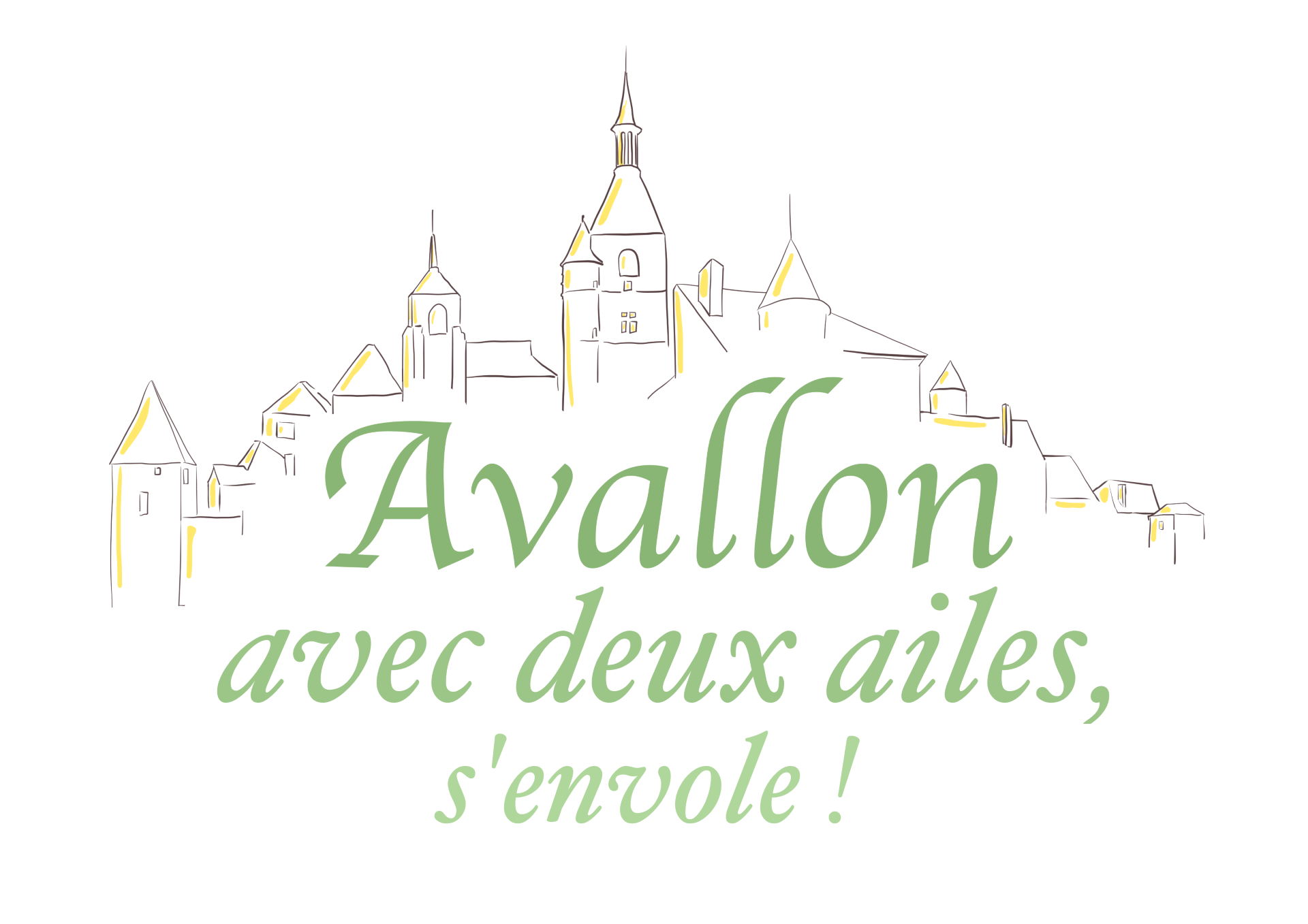 Avallon avec 2 ailes, s’envole